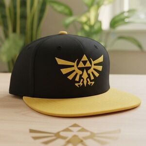 Legend of Zelda Snapback Hat Hyrule Crest Black Gold Nintendo Cap 2018